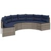 vidaXL 3 Piece Garden Sofa Set Half-Round Grey Poly Rattan