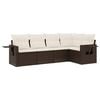 vidaXL 5 Piece Garden Sofa Set with Cushions Brown Poly Rattan