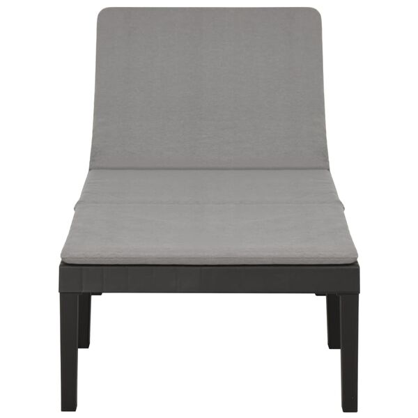 vidaXL Sun Lounger with Cushion Plastic Anthracite