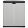 vidaXL Garden Storage Cabinet with 1 Shelf Grey and Black 68x40x85 cm