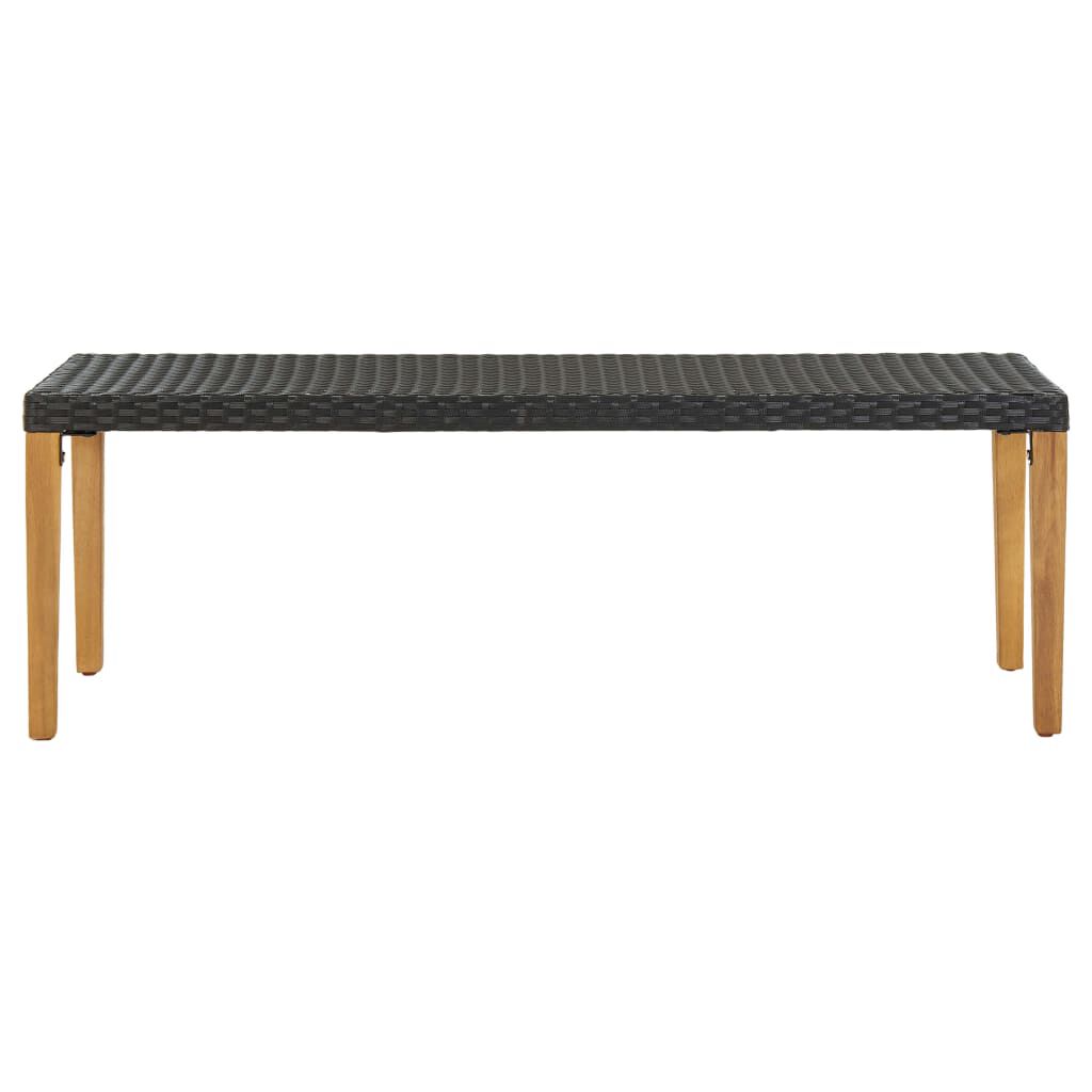 vidaXL Garden Bench 80 cm Poly Rattan Black