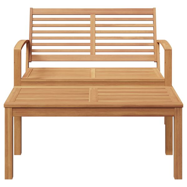 vidaXL Bench 2 pcs Brown Solid Teak Wood