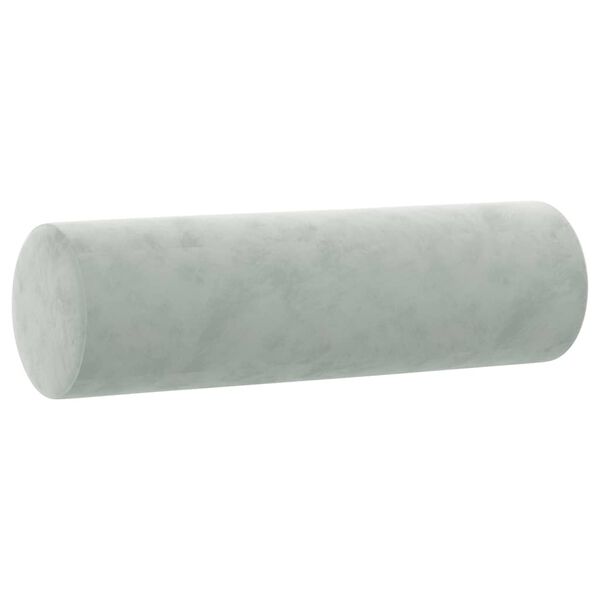 vidaXL Throw Pillows 2 pcs Light Grey Diameter 15x50 cm Velvet
