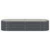 vidaXL Garden Raised Bed 240x80x44 cm Galvanised Steel Grey