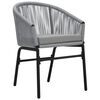 vidaXL 3 Piece Bistro Set with Cushions PE Rattan Grey