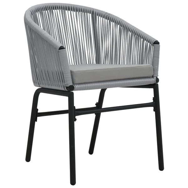 vidaXL 3 Piece Bistro Set with Cushions PE Rattan Grey