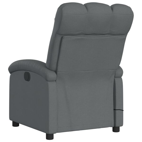 vidaXL Electric Massage Recliner Chair Dark Grey Fabric