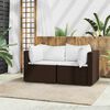 vidaXL Garden Corner Sofas with Cushions 2 pcs Brown Poly Rattan