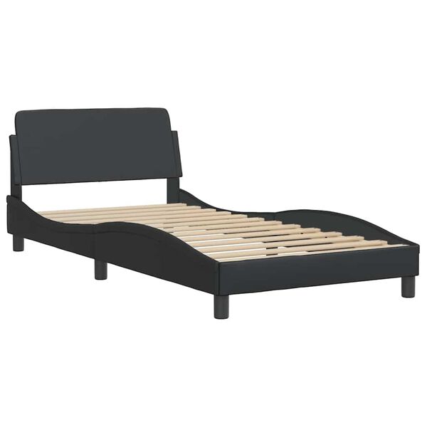vidaXL Bed Frame "Dover" Black 100x190 cm Faux Leather