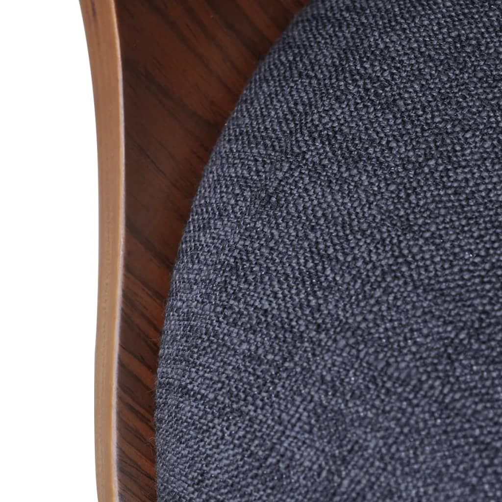 vidaXL Dining Chairs 4 pcs Dark Grey Bent Wood and Fabric