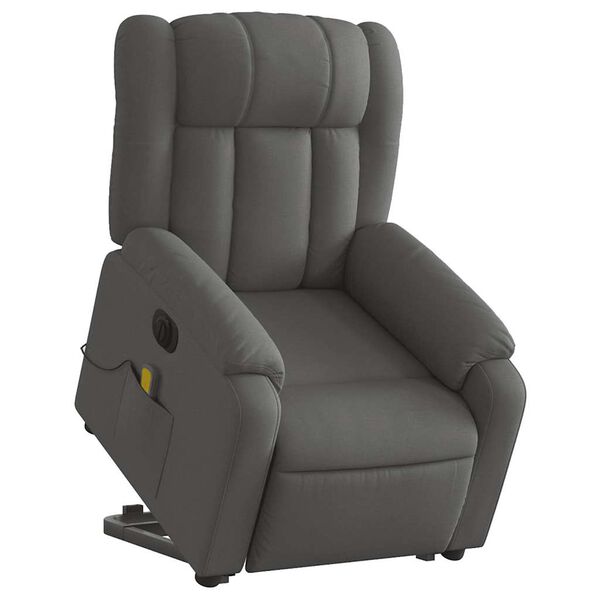 vidaXL Electric Stand up Massage Recliner Chair Dark Grey Fabric