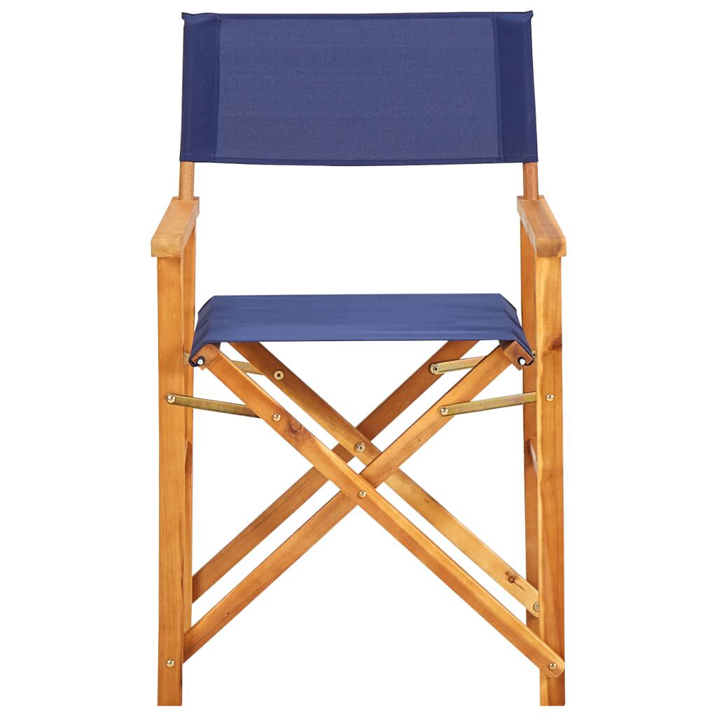 vidaXL Director's Chair Solid Acacia Wood Blue
