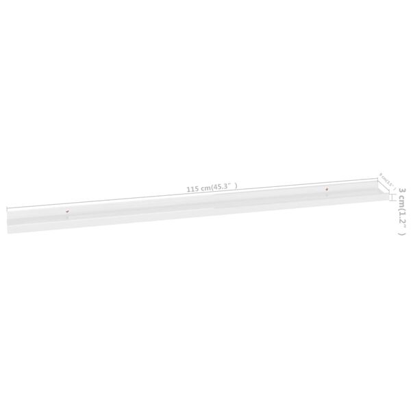 vidaXL Wall Shelves 2 pcs High Gloss White 115x9x3 cm