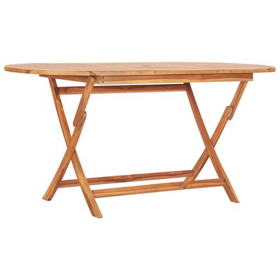 vidaXL 9 Piece Folding Outdoor Dining Set Solid Teak Wood