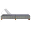 vidaXL Sunbed with Cushion Poly Rattan Grey