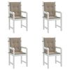 vidaXL Garden Lowback Chair Cushions 4 pcs Taupe 100x50x3 cm Oxford Fabric