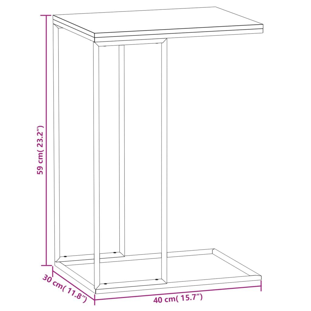 vidaXL Side Table White 40x30x59 cm Engineered Wood