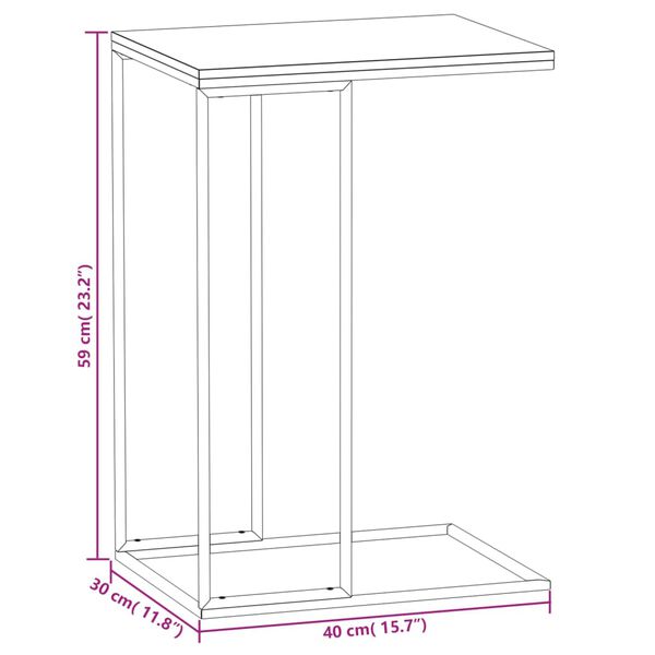 vidaXL Side Table White 40x30x59 cm Engineered Wood