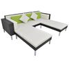 vidaXL 4 Piece Garden Lounge Set with Cushions Poly Rattan Black