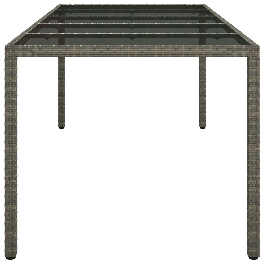 vidaXL Garden Dining Table Grey 250 x 100 x 75 cm Poly rattan