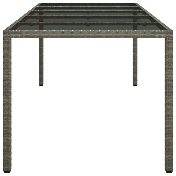 vidaXL Garden Dining Table Grey 250 x 100 x 75 cm Poly rattan