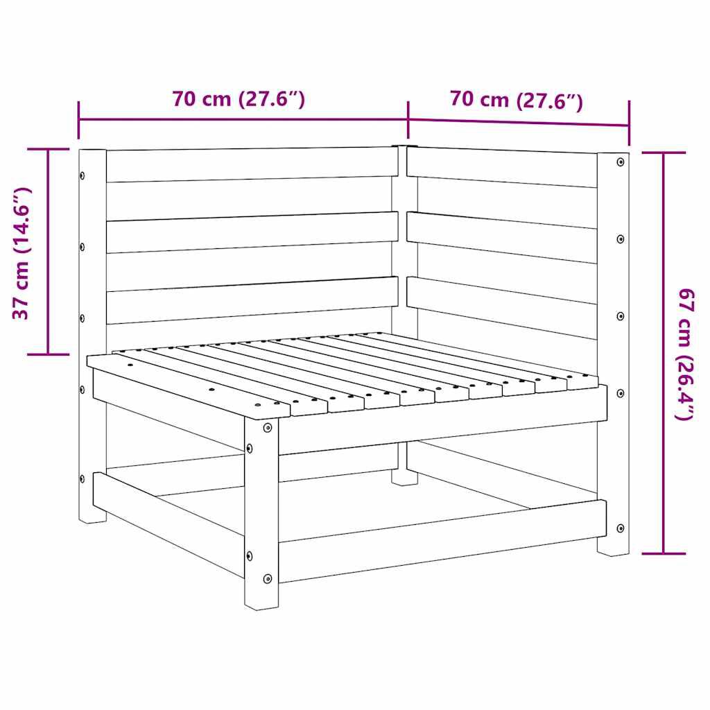 vidaXL Garden Sofa Corner 70x70x67 cm Solid Wood Pine