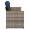 vidaXL Garden Sofa with Cushions 2-Seater Grey Poly Rattan