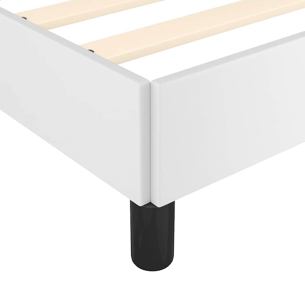 vidaXL Bed Frame without Mattress White California King Faux Leather