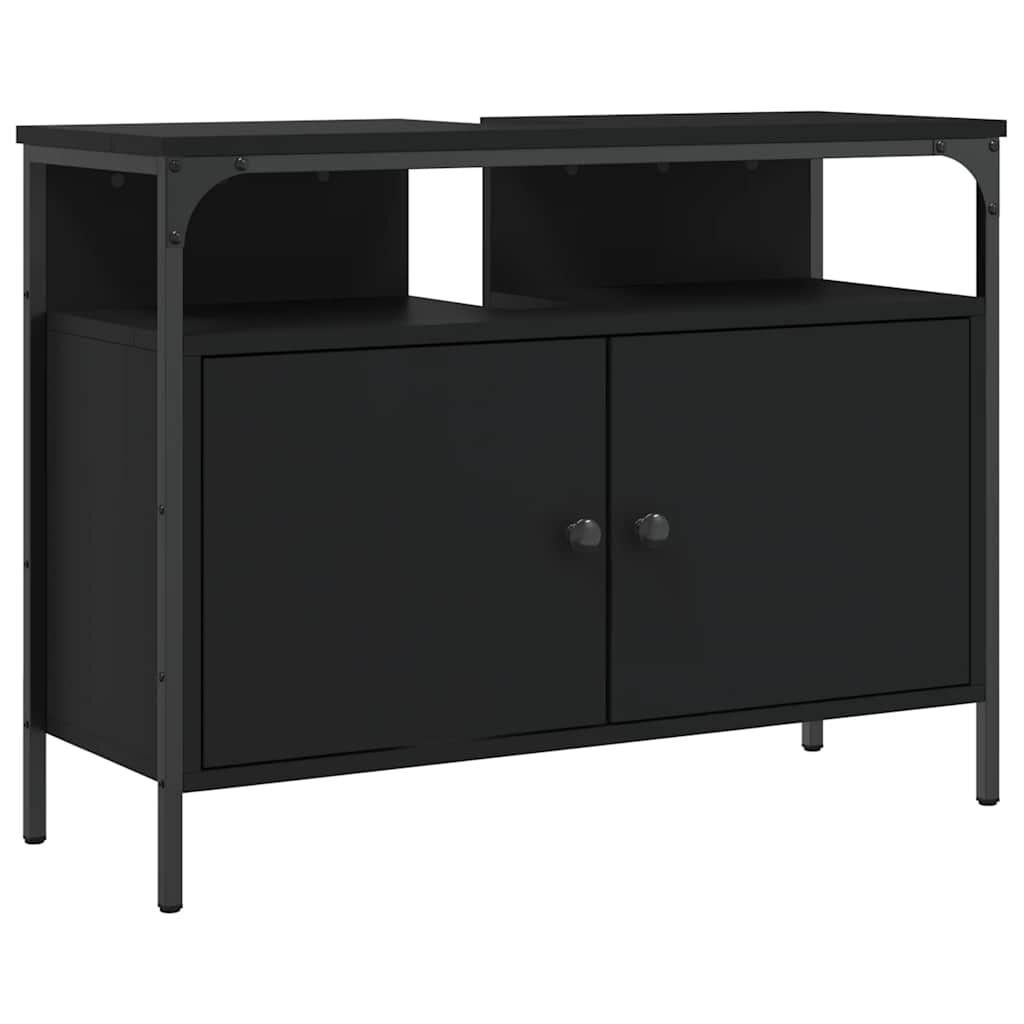 vidaXL Bathroom Sink Cabinet Black 80x30x60 cm Engineered Wood
