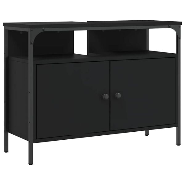 vidaXL Bathroom Sink Cabinet Black 80x30x60 cm Engineered Wood