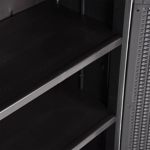 vidaXL Garden Storage Cabinet Black 65x45x172 cm PP Rattan
