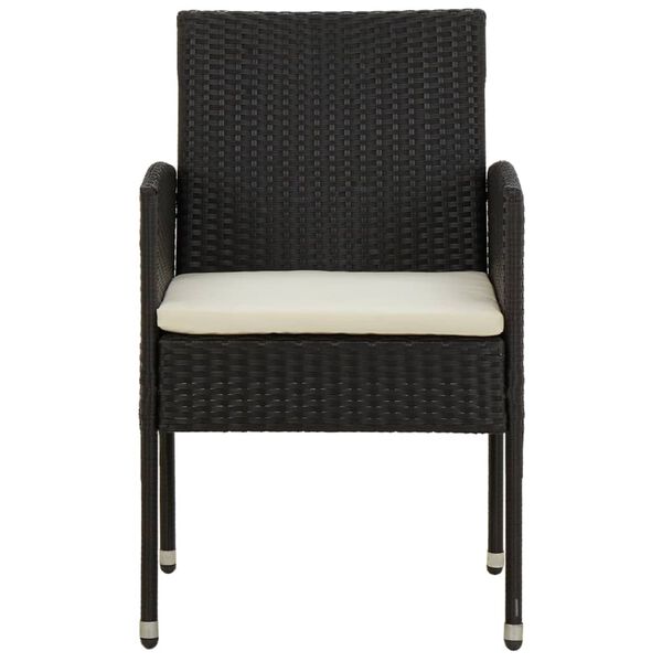 vidaXL 5 Piece Outdoor Dining Set Poly Rattan Black