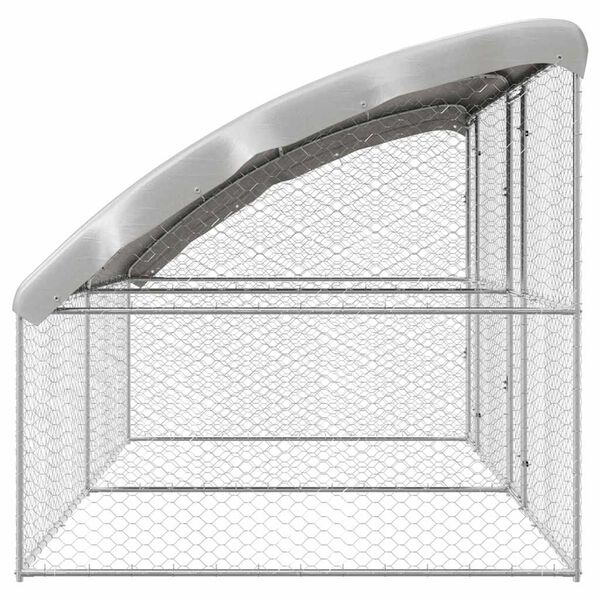 vidaXL Dog Kennel with Storage 2 pcs Silver 4 x 2 x 2 m Steel