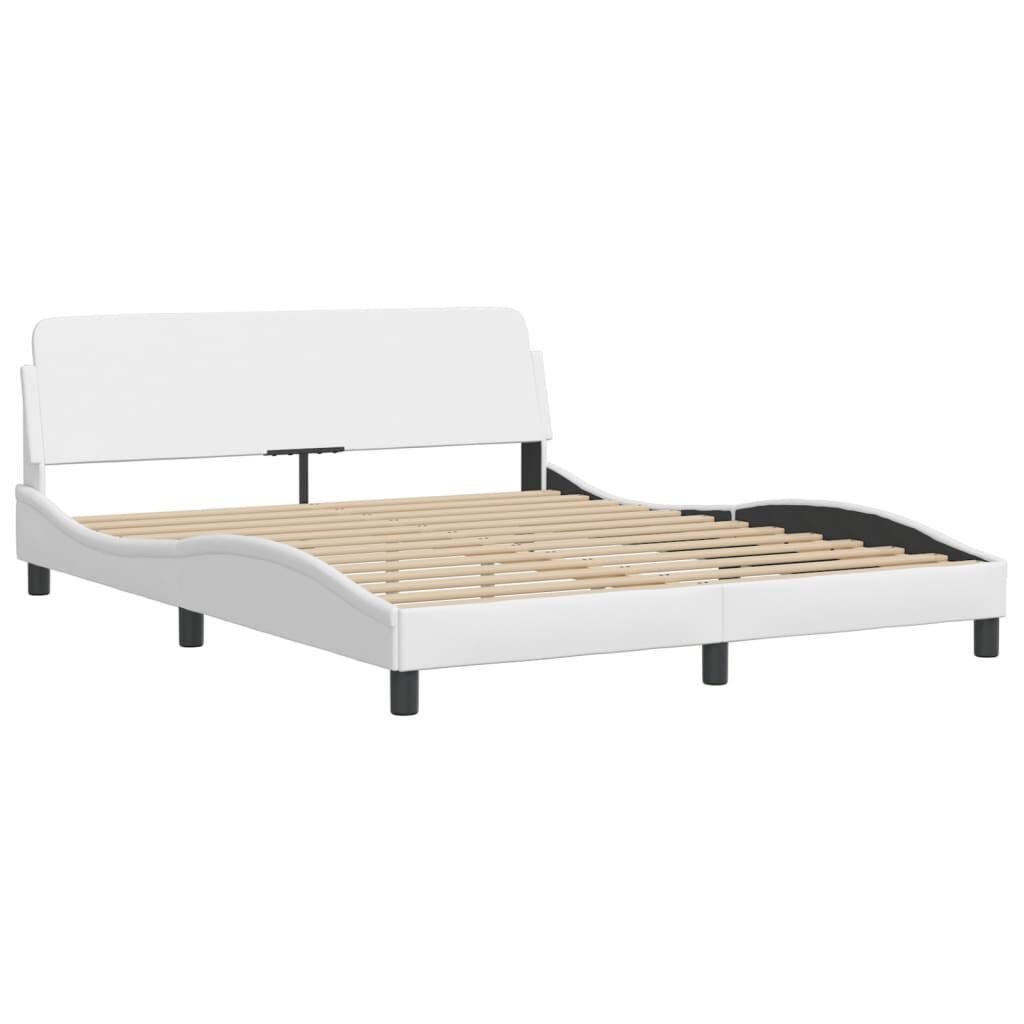 vidaXL Bed Frame without Mattress White 152x203 cm Faux Leather