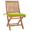 vidaXL Garden Chairs 2 pcs with Bright Green Cushions Solid Teak Wood