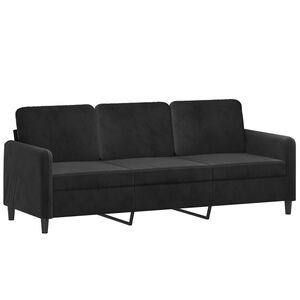 vidaXL 3-Seater Sofa Black 180 cm Velvet