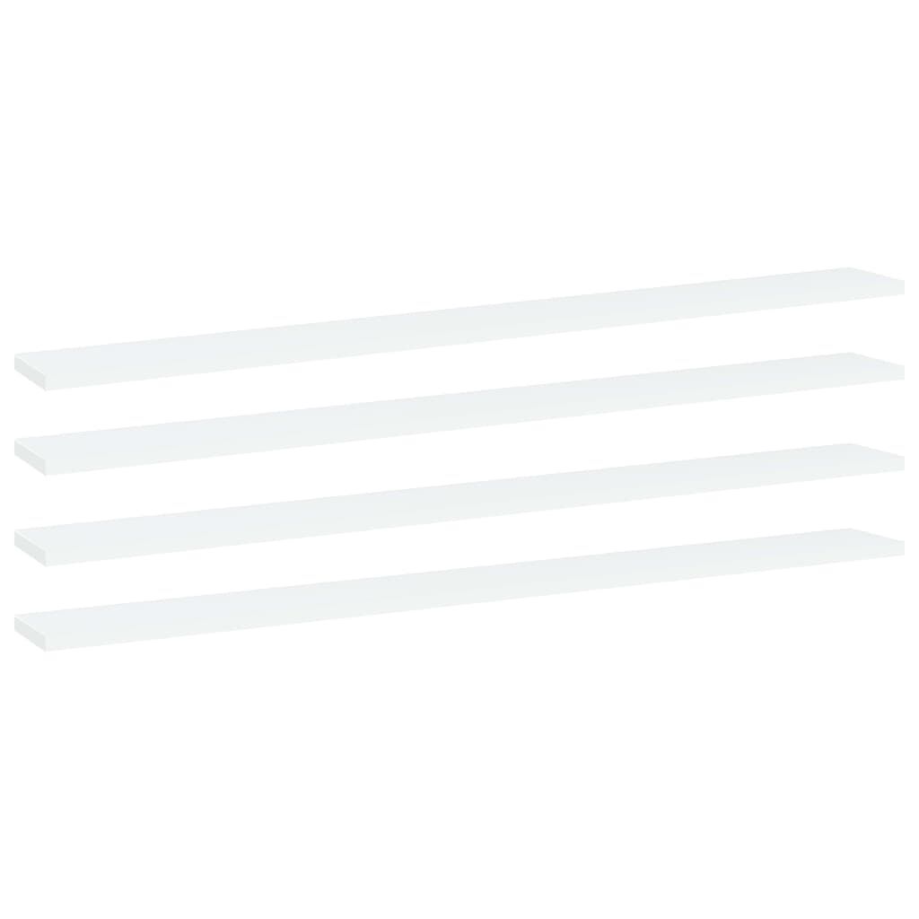 vidaXL Bookshelf Boards 4 pcs White 100x10x1.5 cm Engineered Wood