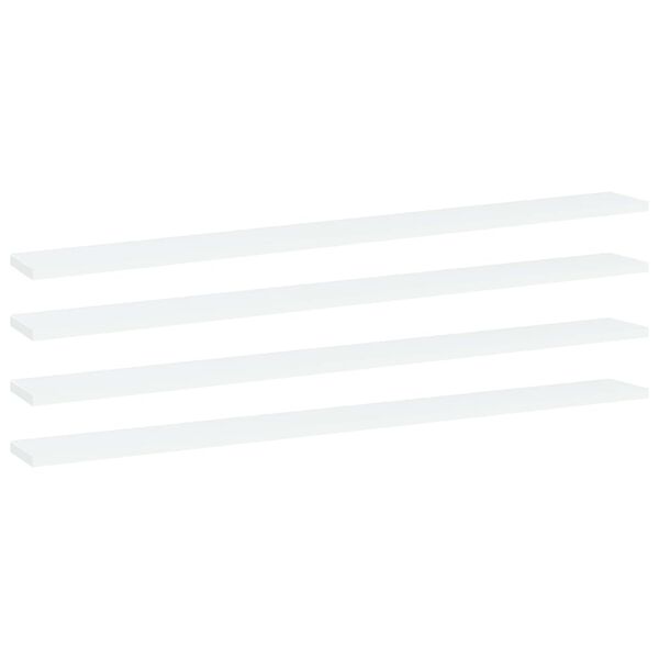 vidaXL Bookshelf Boards 4 pcs White 100x10x1.5 cm Engineered Wood