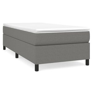 vidaXL Box Spring Bed Frame Dark Grey Twin Fabric (US Only)