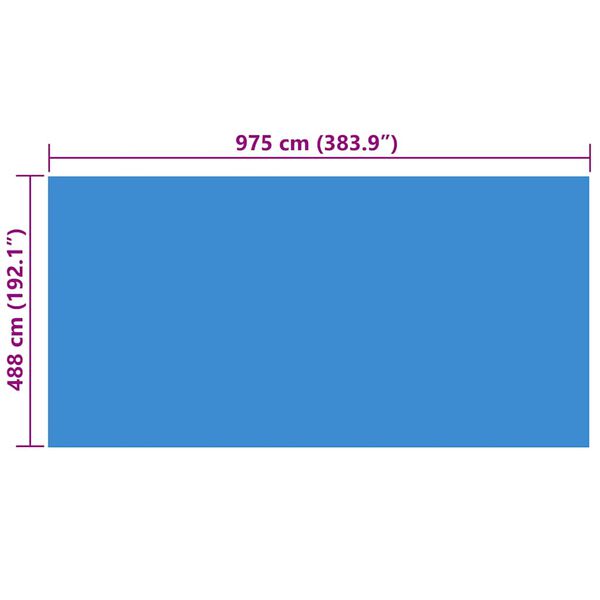 vidaXL Pool Cover Blue 975x488 cm PE
