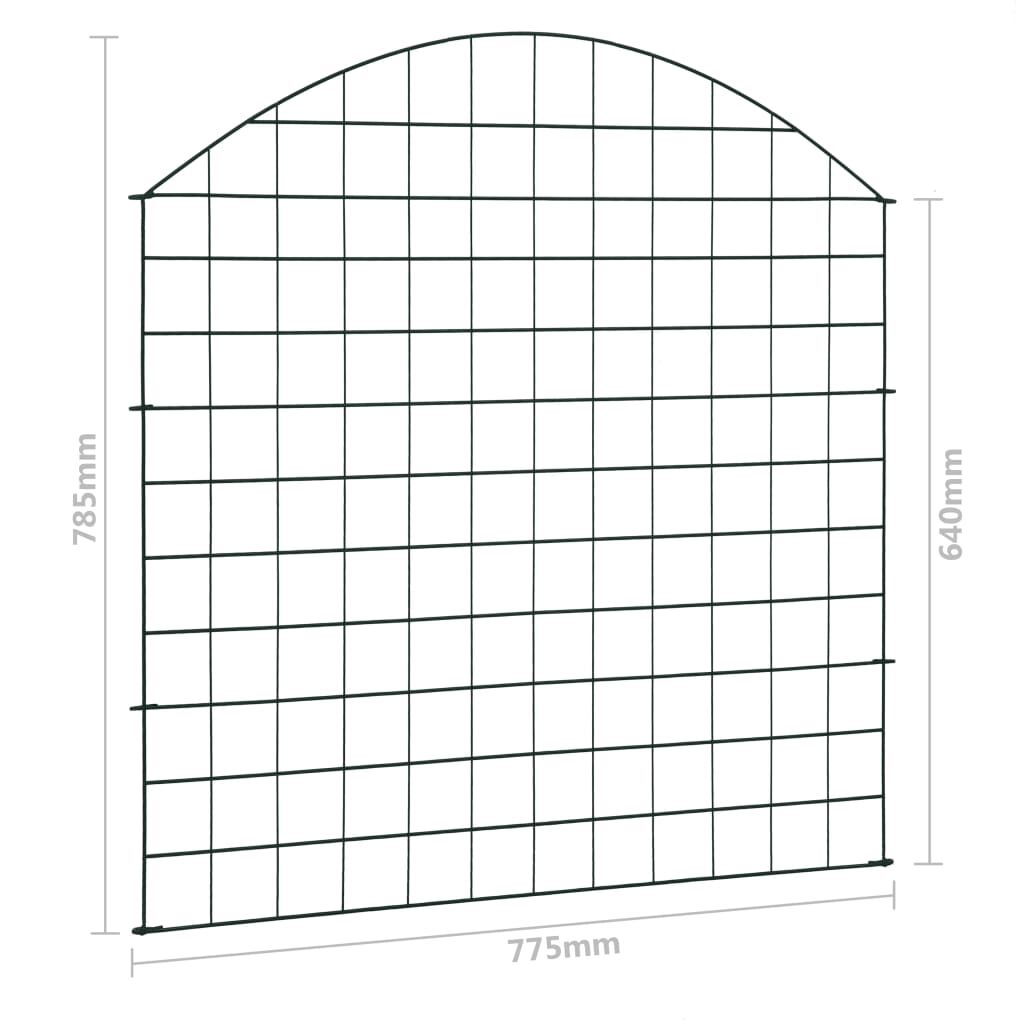 vidaXL Arched Garden Fence Set 77.5x78.5 cm Green