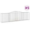 vidaXL Arched Gabion Baskets 5 pcs 400x50x100/120 cm Galvanised Iron