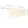 vidaXL Manual Retractable Awning with Blind 4x3m Cream