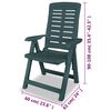 vidaXL Reclining Garden Chairs 4 pcs Plastic Green