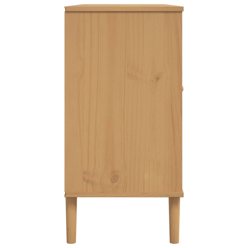 vidaXL Sideboard SENJA Rattan Look Brown 112x40x80 cm Solid Wood Pine