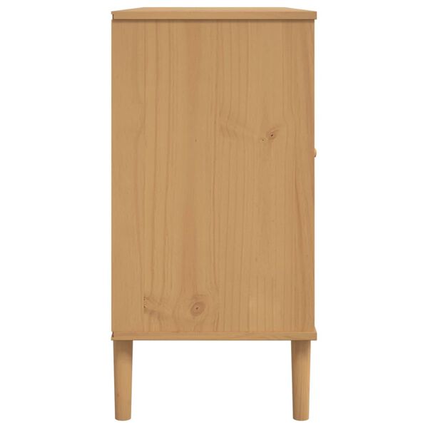 vidaXL Sideboard SENJA Rattan Look Brown 112x40x80 cm Solid Wood Pine