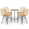 vidaXL 5 Piece Garden Dining Set Poly Rattan