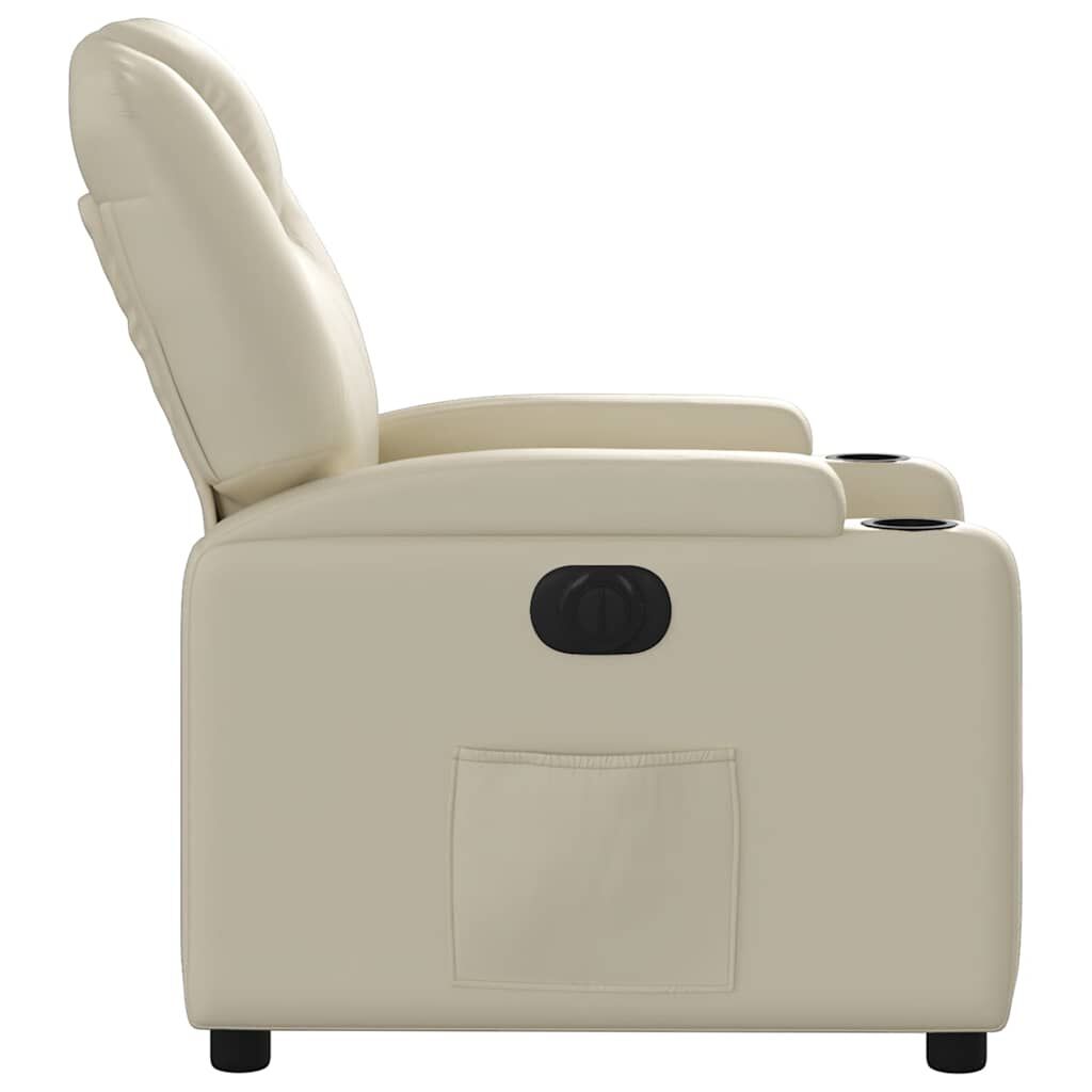 vidaXL Electric Recliner Chair Cream Faux Leather