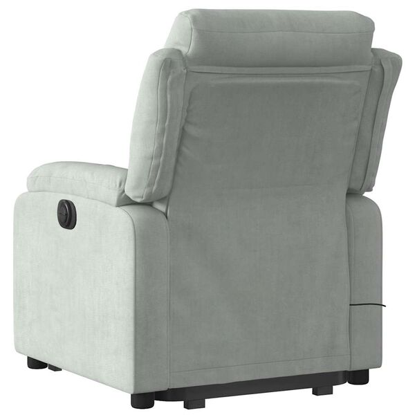 vidaXL Stand up Massage Recliner Chair Light Grey Velvet