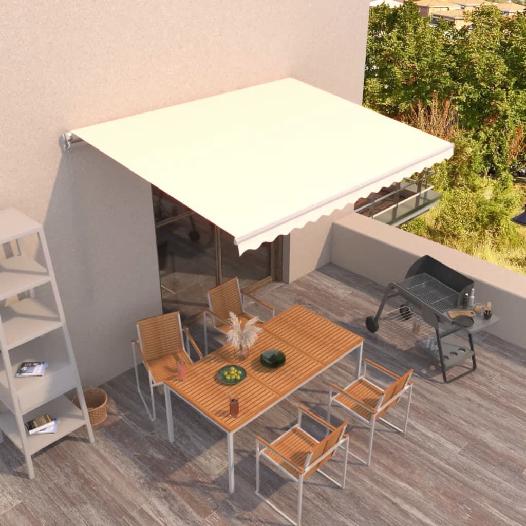 vidaXL Manual Retractable Awning 400x300 cm Cream